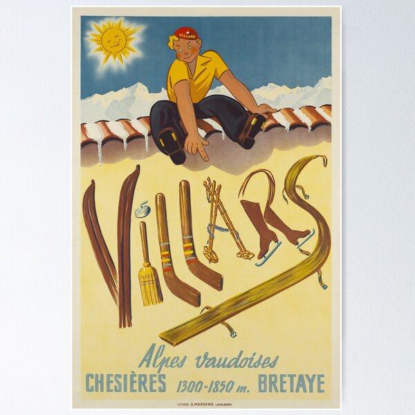 Item preview, Villars - Chesières,Switzerland,Travel Poster designed and sold by BokeeLee.