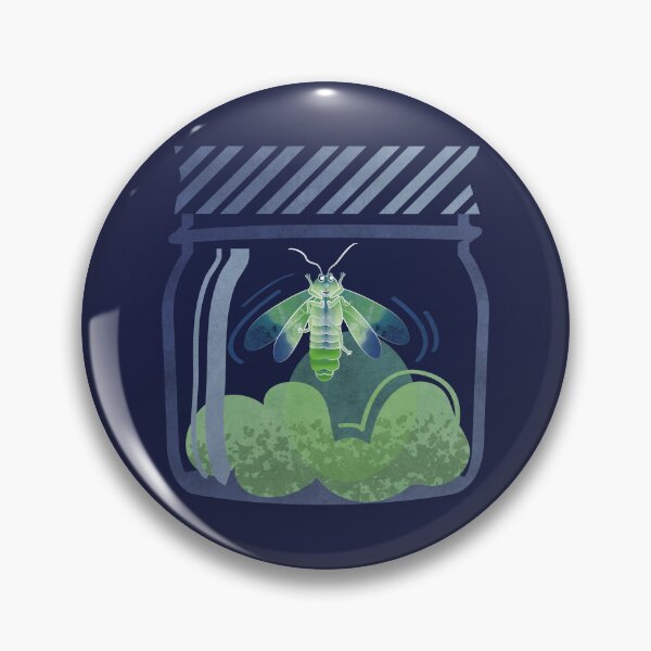 Item preview, Glowing in the moss // blue background jars with lightning fireflies bugs quirky whimsical and bioluminescence lampyridae beetles designed and sold by SelmaCardoso.