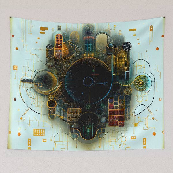 Item preview, intergalactic metropolis cyberpunk gaget designed and sold by artfullyprompt.