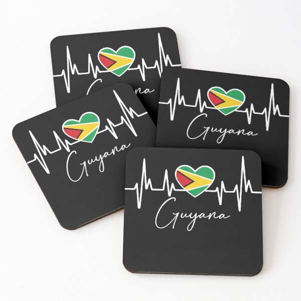 Item preview, Flag of Guyana Heartbeat - My heart is in Guyana, Love Guyana designed and sold by Fun-World.