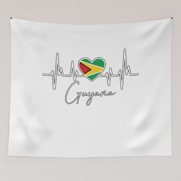 Item preview, Flag of Guyana Heartbeat - My heart is in Guyana, Love Guyana designed and sold by Fun-World.