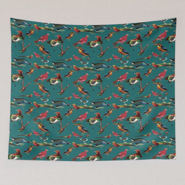 Item preview, Vintage birds - Blue designed and sold by CharlieCreates.