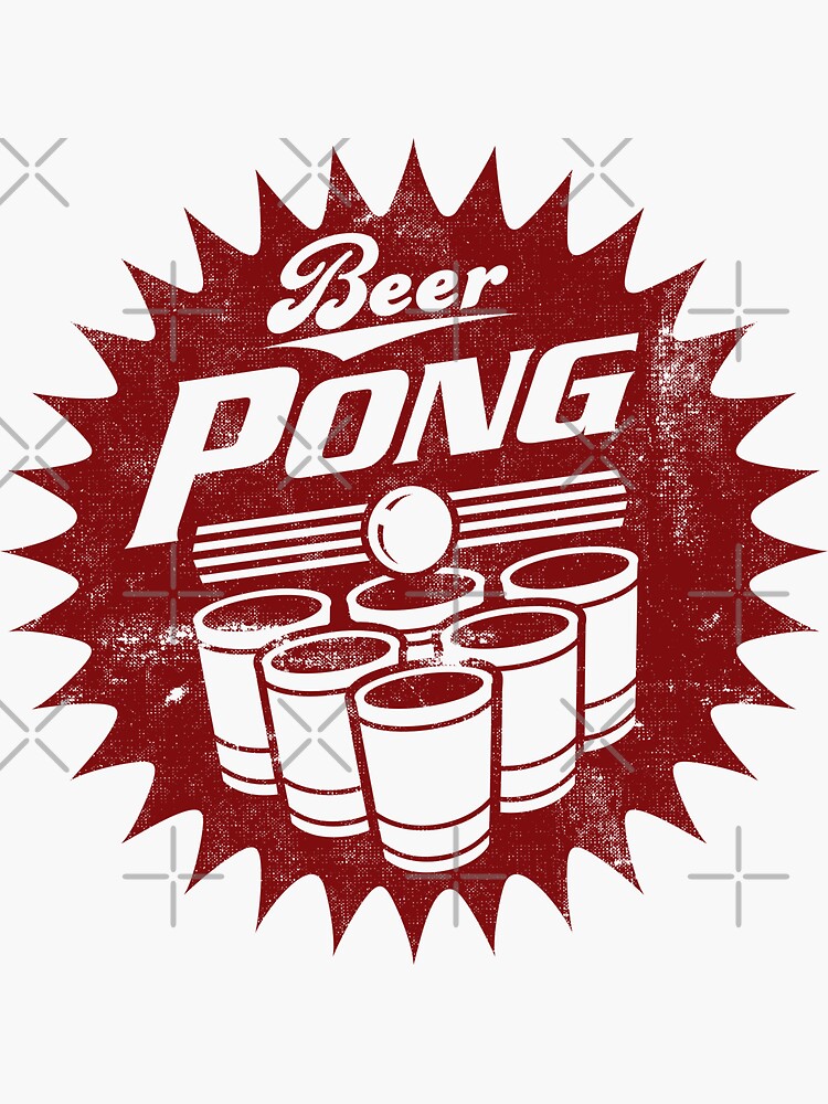 CUP BEERPONG LOGO 1950, 1960 STYLE USED LOOK, BY SUBGIRL