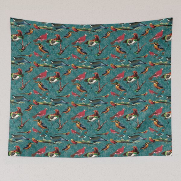 Item preview, Vintage birds and lace - Blue designed and sold by CharlieCreates.