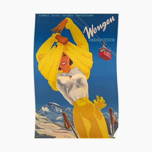 Wengen, Männlichen,Switzerland,Ski Poster Poster