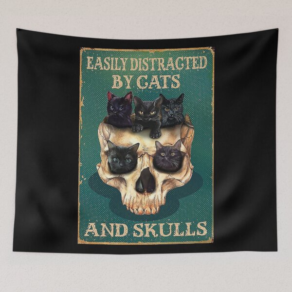Item preview, Easily Distracted By Cats And Skulls Skull designed and sold by Delmonico2022.