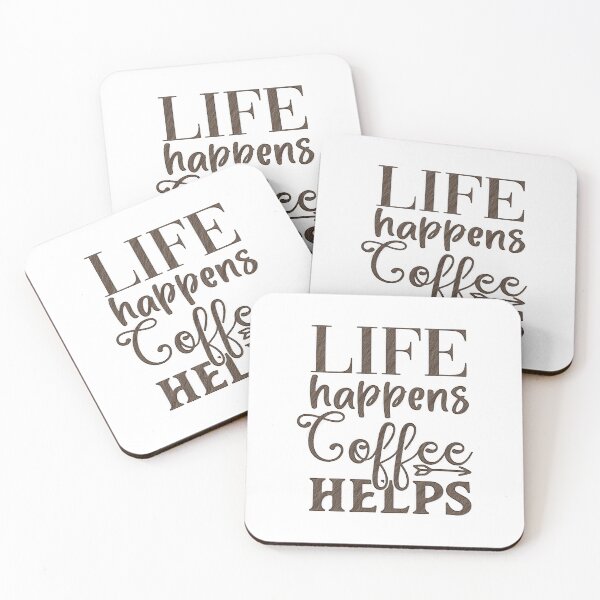 Item preview, Life Happens Coffee Helps Typography Quote Design, Life Happens Coffee Helps designed and sold by RedArtsDesign.