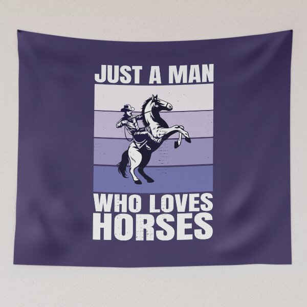 Item preview, Just a Man Who Loves Horses, Vintage Gift for Equestrian, Horse Gifts, designed and sold by DADA635.