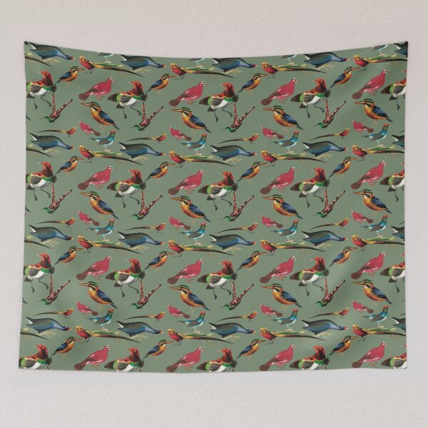 Item preview, Vintage birds - sage designed and sold by CharlieCreates.