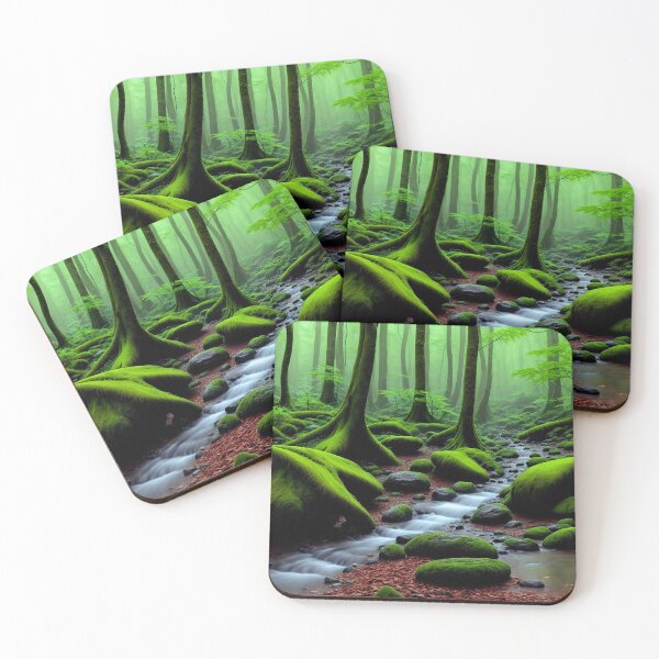 Item preview, A Lush Forest With A Babbling Brook Ai Generated Art designed and sold by AiGens.
