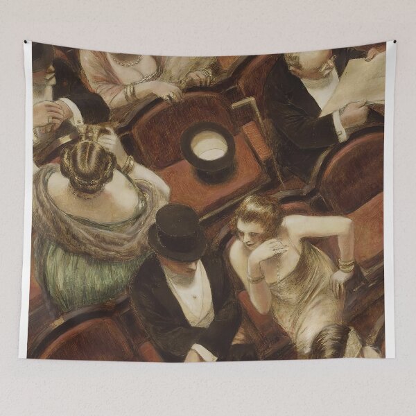 Item preview, A Night at The Theatre | Restored Vintage Oil Painting designed and sold by archerfield.