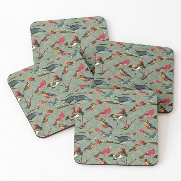 Item preview, Vintage birds and lace - Sage designed and sold by CharlieCreates.