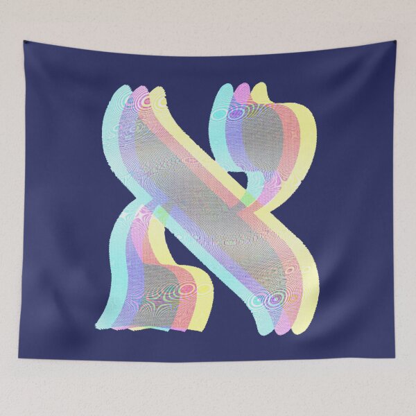 Item preview, Hebrew Typography: Letter Alef RGB Distortion designed and sold by Amber Dove Studio.