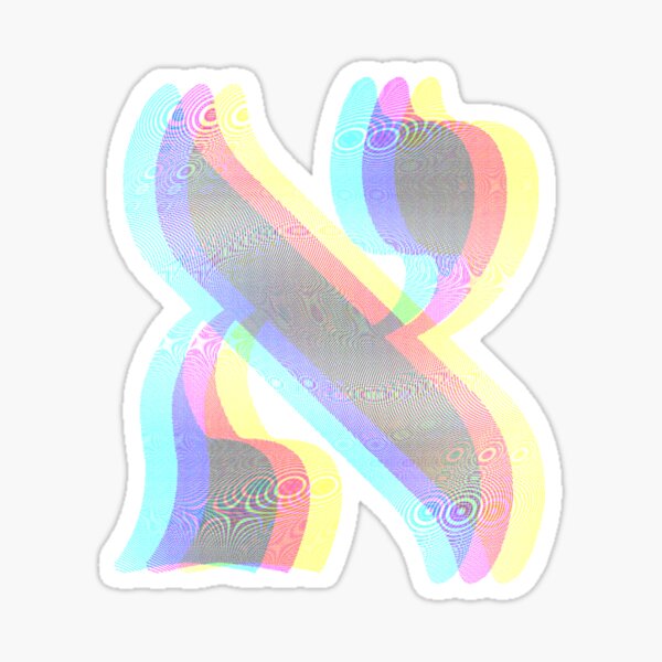 Item preview, Hebrew Typography: Letter Alef RGB Distortion designed and sold by JMMJudaica.