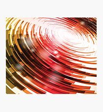 Yellow Black Red Circle on a White Background Abstract Art Photographic Print