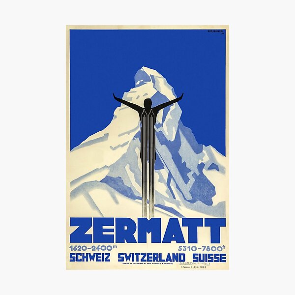 Zermatt, Switzerland,Ski Poster Photographic Print