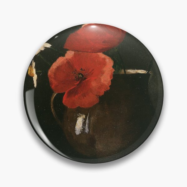 Item preview, Poppies and Daisies | Dark Academia Decor | Vintage Restored Dark Floral Oil Painting of Flowers designed and sold by archerfield.