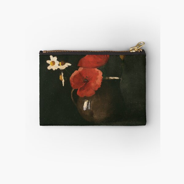 Item preview, Poppies and Daisies | Dark Academia Decor | Vintage Restored Dark Floral Oil Painting of Flowers designed and sold by archerfield.