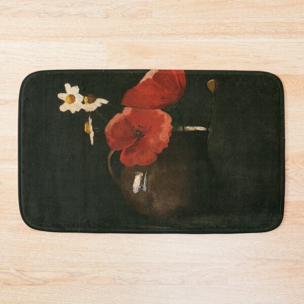 Item preview, Poppies and Daisies | Dark Academia Decor | Vintage Restored Dark Floral Oil Painting of Flowers designed and sold by archerfield.