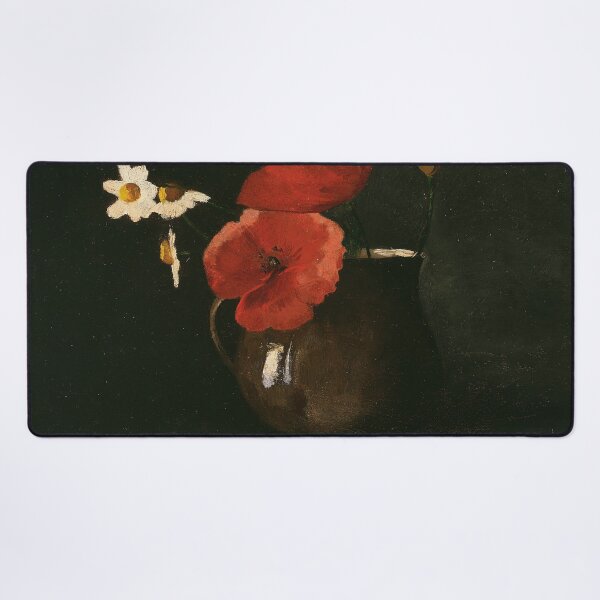 Item preview, Poppies and Daisies | Dark Academia Decor | Vintage Restored Dark Floral Oil Painting of Flowers designed and sold by archerfield.