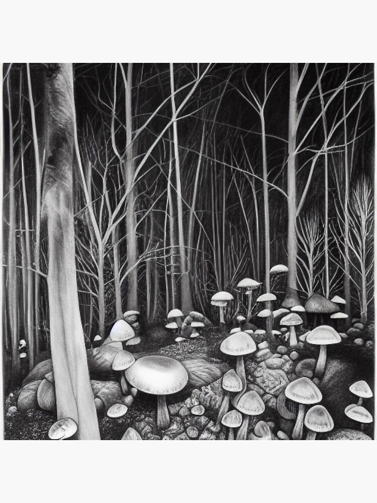 Impression rigide for Sale avec l'œuvre « Illumination Champignon Magique -  Champignons » de l'artiste internlvisions