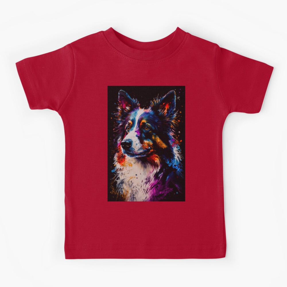 Abstract Dog #1 - Border Collie | Kids T-Shirt