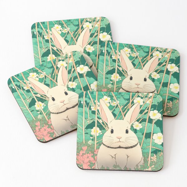 Item preview, Flower Journey with the Cottagecore White American Fuzzy Lop Rabbit designed and sold by wigobun.