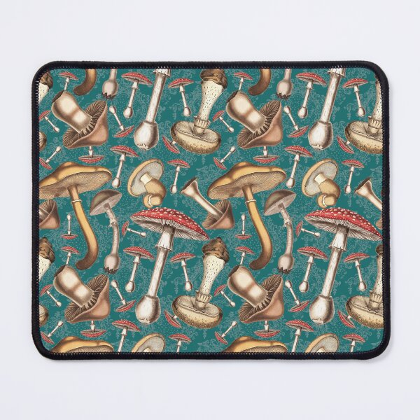 Item preview, Into the Woods: Vintage Mushroom Pattern - Blue designed and sold by CharlieCreates.