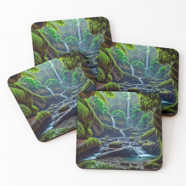 Item preview, A Majestic Waterfall In The Jungle Ai Generated Art designed and sold by AiGens.