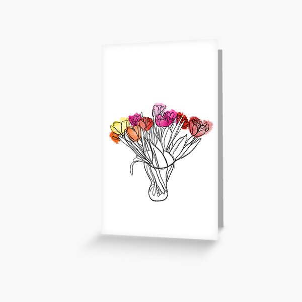 Item preview, Spring greeting with tulips designed and sold by Artby-SophieB.