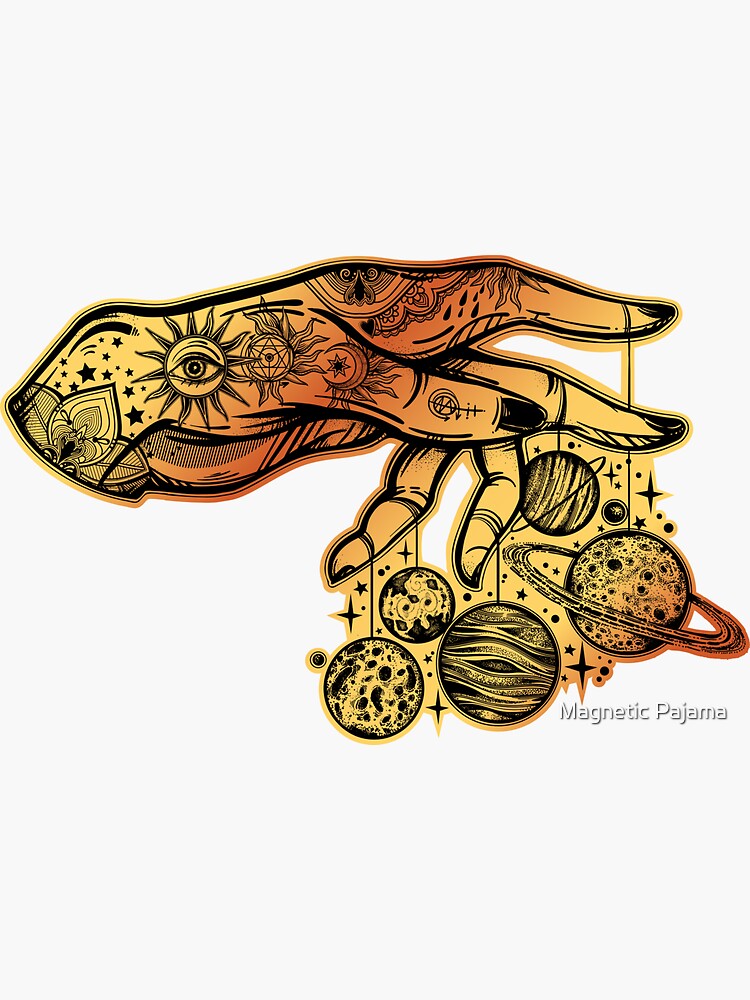 Planets Spinning on Strings from a Hand // Astrology by MagneticMama