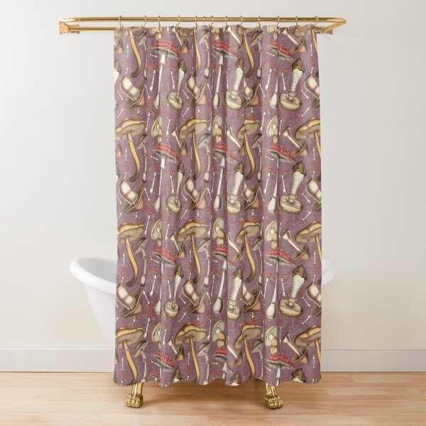 Item preview, Vintage botanical mushroom Illustrations and lace - Lilac designed and sold by CharlieCreates.