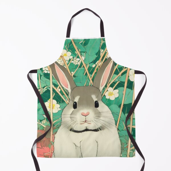 Item preview, Flower Journey with the Cottagecore Grey American Fuzzy Lop Rabbit Bunny designed and sold by wigobun.