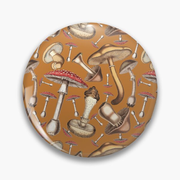 Item preview, Mushroom Magic: Vintage Illustration Pattern - Orange designed and sold by CharlieCreates.