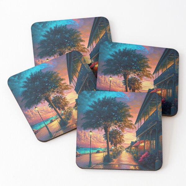 Item preview, Key West Seaside Sunset Digital Painting designed and sold by ImageVortex.