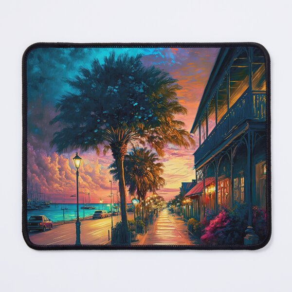 Item preview, Pintura digital del atardecer junto al mar de Key West designed and sold by ImageVortex.