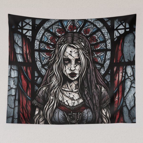Item preview, Stained Glass Zombie Girl Villager designed and sold by Nightarcade.