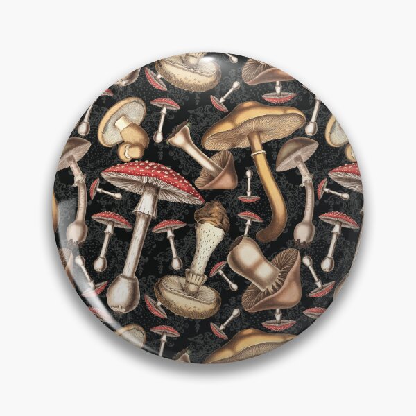 Item preview, Fungi Fun: Vintage Mushroom Design - Black designed and sold by CharlieCreates.