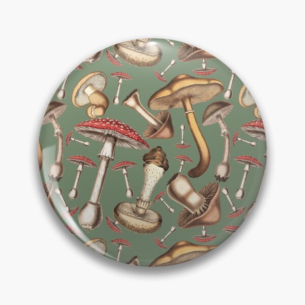 Item preview, Into the Woods: Vintage Mushroom Pattern - Sage designed and sold by CharlieCreates.