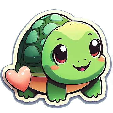 Artwork thumbnail, Turtle Stickers Cartoon Style by PythonBase