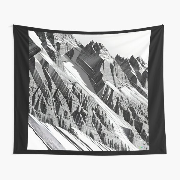 Trippy Abstract Mountain Vibes 3 Tapestry