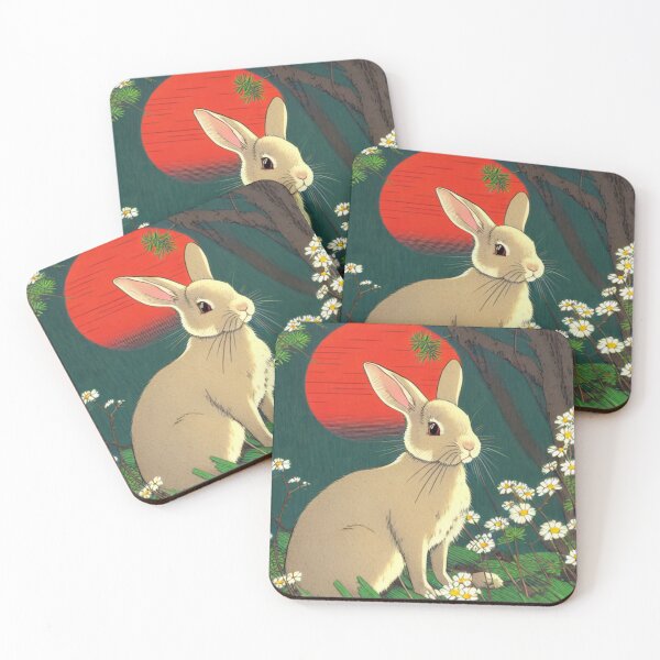 Item preview, Vintage Spring Daisies Rabbit in Wild Jungle Rabbits Activist designed and sold by wigobun.
