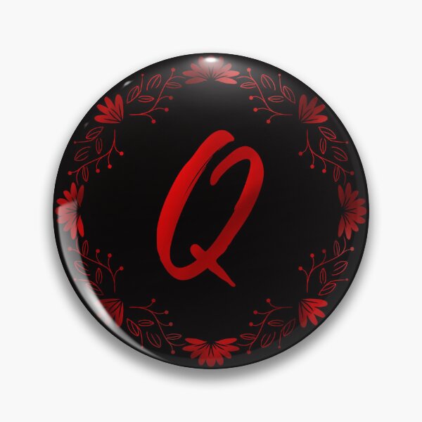Aperçu de l'œuvre Q monogramme initial de fleurs rouges - lettre q / alphabet q / initiale Q créée et vendue par stayartsy07.