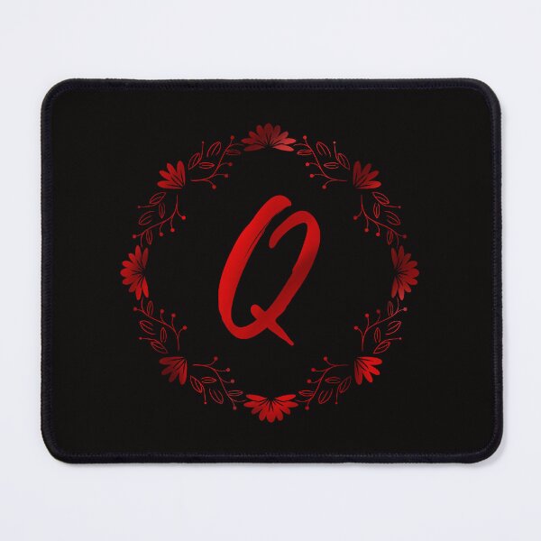 Aperçu de l'œuvre Q monogramme initial de fleurs rouges - lettre q / alphabet q / initiale Q créée et vendue par stayartsy07.
