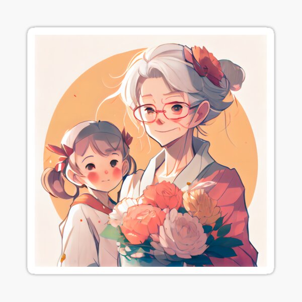 Item preview, Grandmother and granddaughter, intergenerational love designed and sold by Artibot.