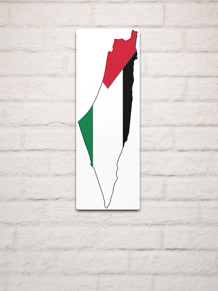 PALESTINE FLAG MAP LINE' Poster, picture, metal print, paint by