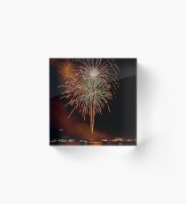 Fireworks Over Water Acrylic Block