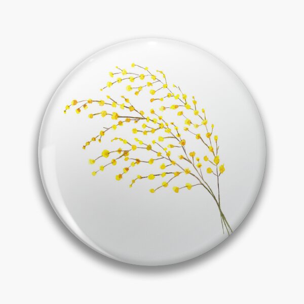 Item preview, Single yellow mimosa branch watercolor designed and sold by Wolshebnaja.