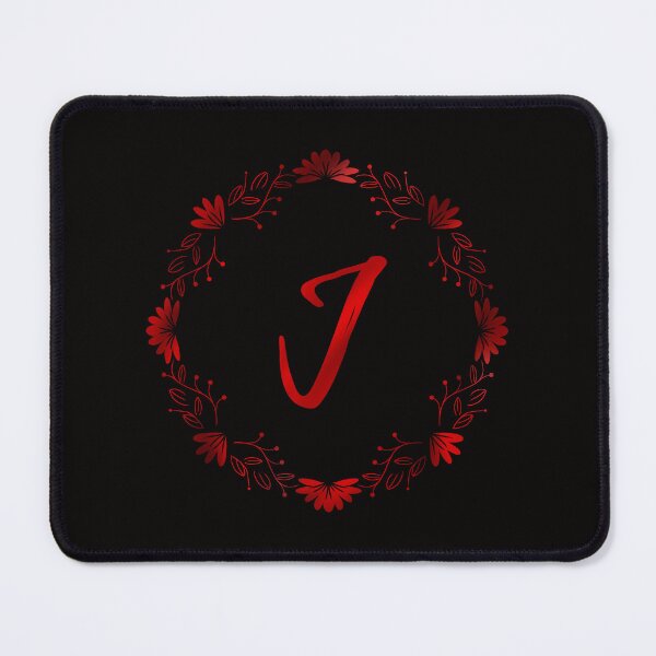 Item preview, J initial red flowers monogram - letter j / alphabet j / initial J designed and sold by stayartsy07.