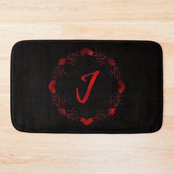 Item preview, J initial red flowers monogram - letter j / alphabet j / initial J designed and sold by stayartsy07.